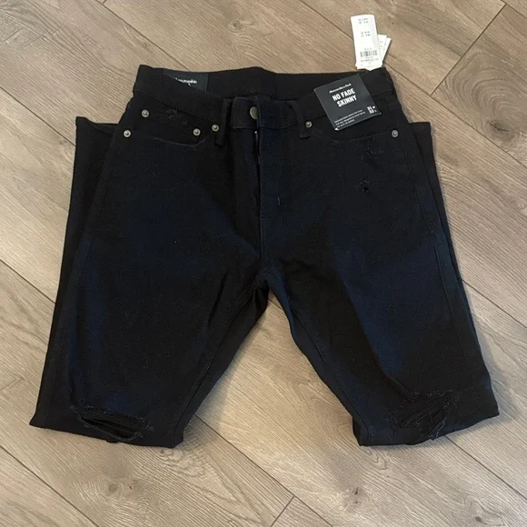 Abercrombie & Fitch Black Distressed Skinny Jeans NWT - Picture 5 of 8